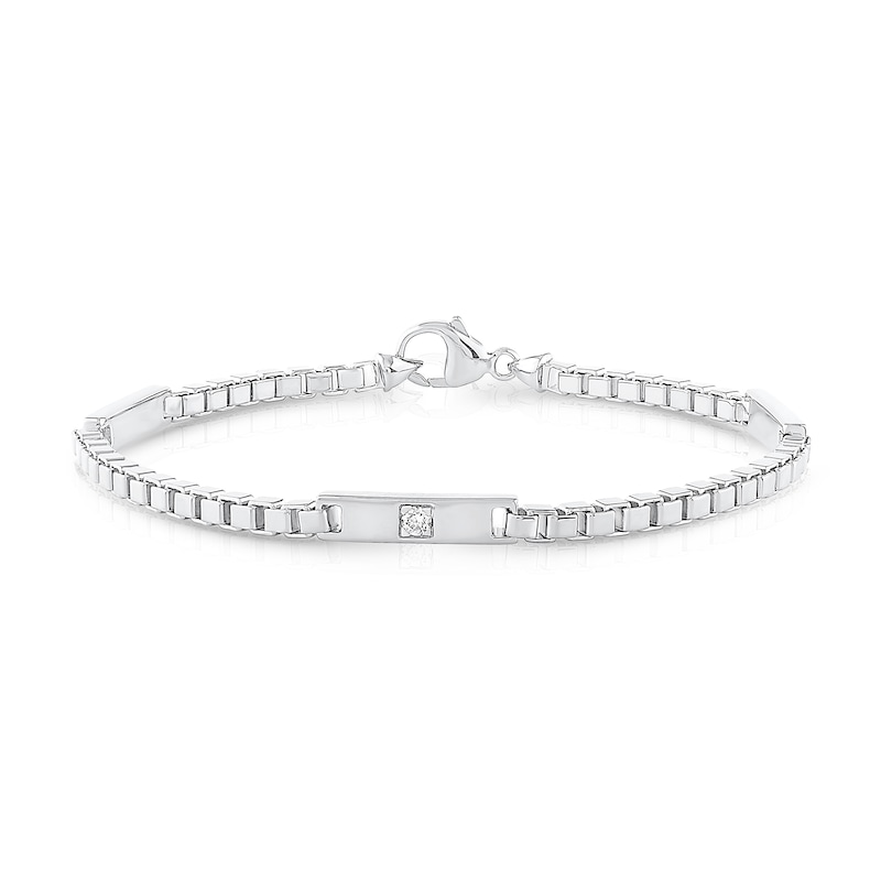 0.18 CT. T.W. Certified Lab-Grown Diamond Station Box Chain Bracelet in Sterling Silver (F/VS2) - 8.25"