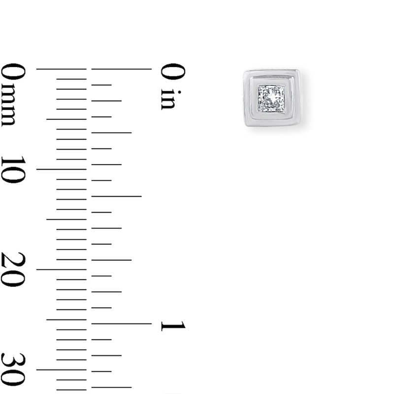 0.18 CT. T.W. Square-Cut Certified Lab-Grown Diamond Solitaire Stud Earrings in Sterling Silver (F/VS2)