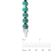 Thumbnail Image 3 of 6.0mm Malachite Bead and Lab-Grown Diamond Accent Bracelet in Sterling Silver - 8.25"