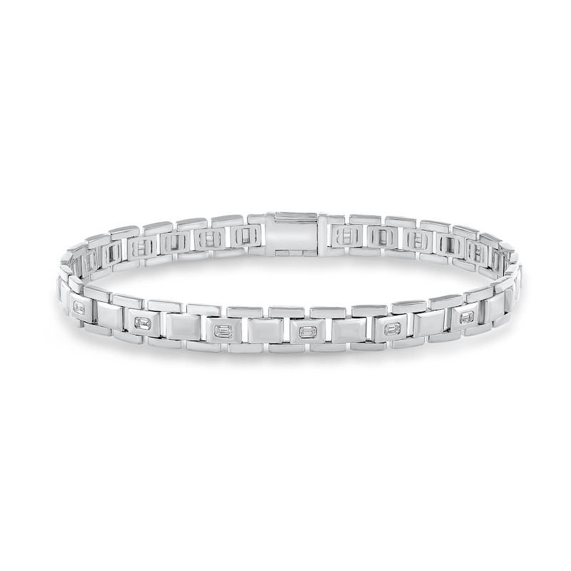 1.23 CT. T.W. Certified Emerald-Cut Lab-Grown Diamond Link Bracelet in Sterling Silver (F/VS2) - 8.25"