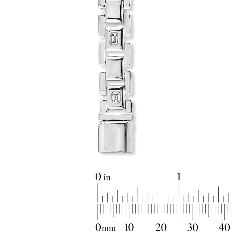 1.23 CT. T.W. Certified Emerald-Cut Lab-Grown Diamond Link Bracelet in Sterling Silver (F/VS2) - 8.25"