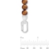 Thumbnail Image 2 of 6.0mm Tiger's Eye Quartz Bead and Lab-Grown Diamond Accent Bracelet in Sterling Silver (F/VS2) - 8.25"