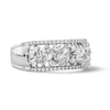 Thumbnail Image 4 of 1.50 CT. T.W. Oval and Pear-Shaped Certified Lab-Grown Diamond Fashion Ring in Sterling Silver (F/SI2)