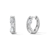 Thumbnail Image 1 of 0.50 CT. T.W. Oval and Pear-Shaped Certified Lab-Grown Diamond Double-Row Hoop Earrings in Sterling Silver (F/VS2)