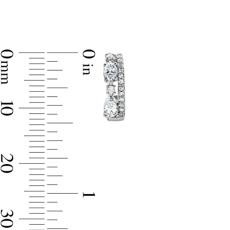 0.50 CT. T.W. Oval and Pear-Shaped Certified Lab-Grown Diamond Double-Row Hoop Earrings in Sterling Silver (F/VS2)