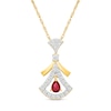 Thumbnail Image 1 of Pear-Shaped Certified Ruby and 0.18 CT. T.W. Lab-Grown Diamond Pendant in 18K Gold (F/VS2)