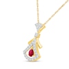 Thumbnail Image 2 of Pear-Shaped Certified Ruby and 0.18 CT. T.W. Lab-Grown Diamond Pendant in 18K Gold (F/VS2)