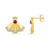 Thumbnail Image 3 of Certified Ruby and 0.18 CT. T.W. Lab-Grown Diamond Fan Earrings in 18K Gold (F/VS2)