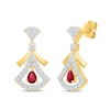 Thumbnail Image 2 of Pear-Shaped Certified Ruby and 0.37 CT. T.W. Lab-Grown Diamond Earrings in 18K Gold (F/VS2)