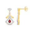 Thumbnail Image 3 of Pear-Shaped Certified Ruby and 0.37 CT. T.W. Lab-Grown Diamond Earrings in 18K Gold (F/VS2)