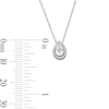Thumbnail Image 3 of Pear-Shaped White Lab-Created Sapphire Halo Necklace in Sterling Silver - 18"