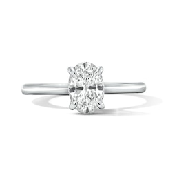 1.00 CT. Certified Oval Lab-Grown Diamond Solitaire Engagement Ring in 14K White Gold (F/VS2)