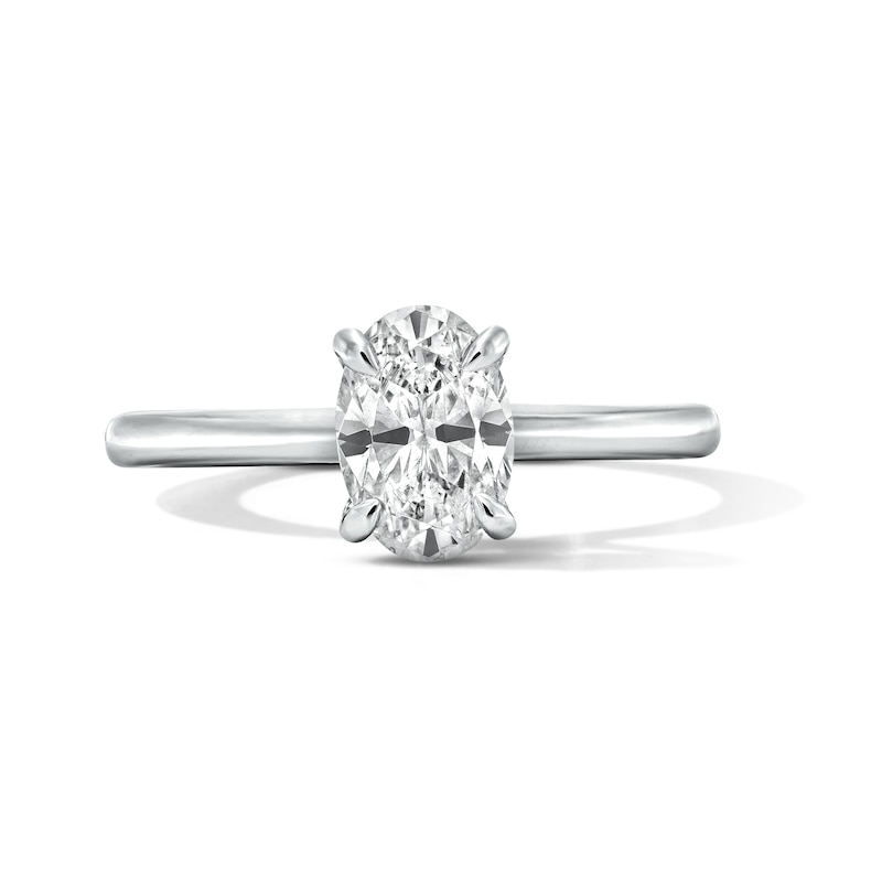 1.00 CT. Certified Oval Lab-Grown Diamond Solitaire Engagement Ring 14K White Gold (F/VS2)