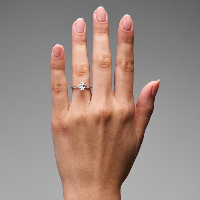 1.00 CT. Certified Oval Lab-Grown Diamond Solitaire Engagement Ring 14K White Gold (F/VS2)