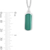 Thumbnail Image 2 of Malachite and Lab-Grown Diamond Accent Tag Necklace in Sterling Silver (F/VS2) - 22"