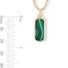 Thumbnail Image 2 of Malachite and Lab-Grown Diamond Accent Tag Necklace in Sterling Silver with 14K Gold Plate (F/VS2) - 22"
