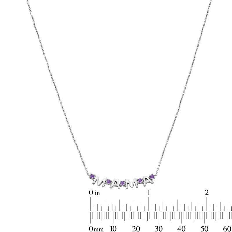 Amethyst "MAMA" Necklace in Sterling Silver - 17"