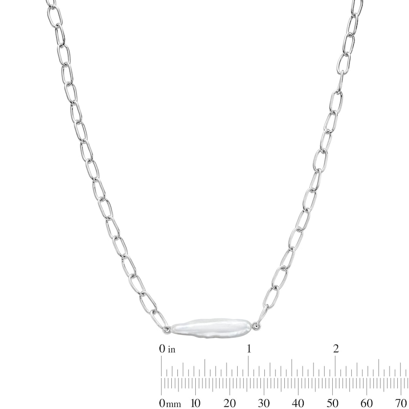 Baroque Cultured Pearl Necklace in Sterling Silver - 18"