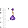 Thumbnail Image 3 of Heart-Shaped Amethyst Chain Drop Earrings in 10K Gold