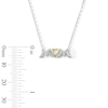 Thumbnail Image 3 of White Lab-Created Sapphire "MOM" Heart Necklace in Sterling Silver with 14K Gold Plate - 18"