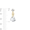Thumbnail Image 3 of Heart-Shaped White Lab-Created Sapphire Chain Drop Earrings in 10K Gold