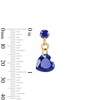 Thumbnail Image 3 of Heart-Shaped Blue Lab-Created Sapphire Chain Drop Earrings in 10K Gold