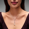 Thumbnail Image 2 of Cultured Pearl Lariat Mirror Chain Necklace in Sterling Silver - 18"