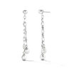 Thumbnail Image 1 of Cultured Pearl Mirror Chain Drop Earrings in Sterling Silver