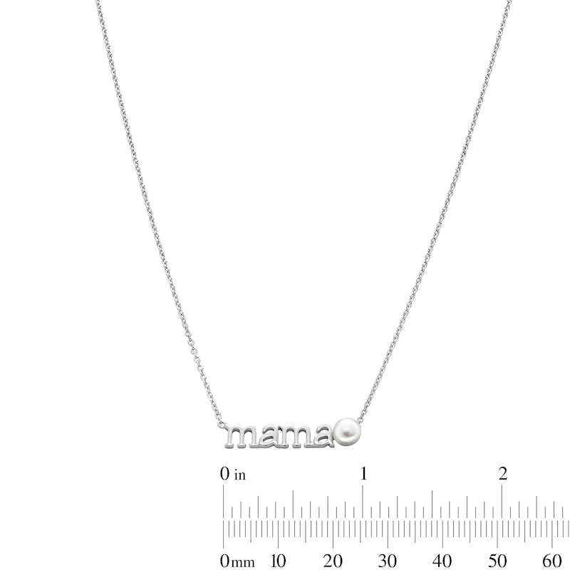 Cultured Pearl "Mama" Necklace in Sterling Silver - 18"