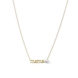 Cultured Pearl "Mama" Necklace in Sterling Silver with 14K Gold Plate - 18"