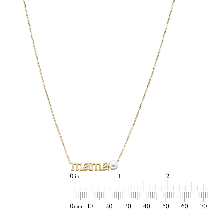 Cultured Pearl "Mama" Necklace in Sterling Silver with 14K Gold Plate - 18"