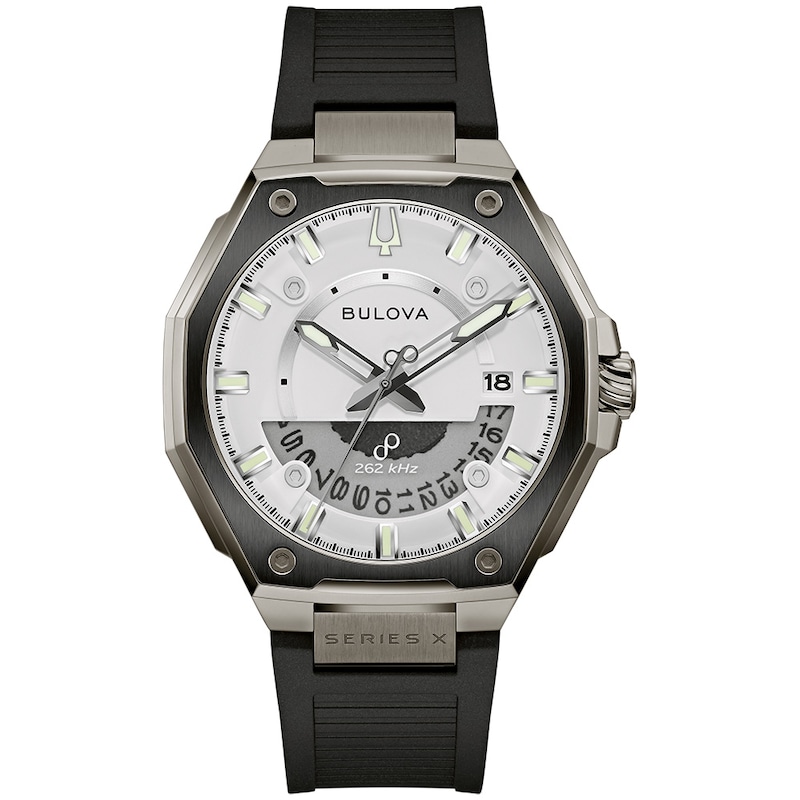 Men's Bulova Series X Gray IP Analog Watch with White Tonneau Dial (Model: 98B457)