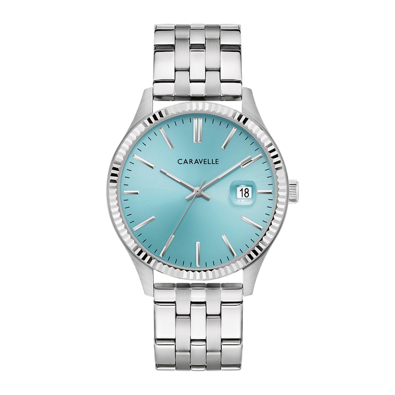 Men's Caravelle by Bulova Dress Quartz Stainless Steel Watch with Aqua Dial (Model: 43B174)