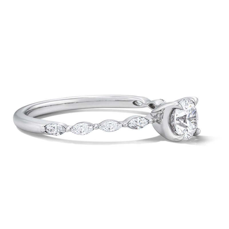 Vera Wang Love Collection 0.69 CT. T.W. Diamond and Blue Sapphire Engagement Ring 14K White Gold (I/SI2)