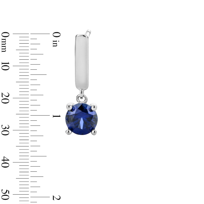 Blue and White Lab-Created Sapphire Earrings Set in Sterling Silver