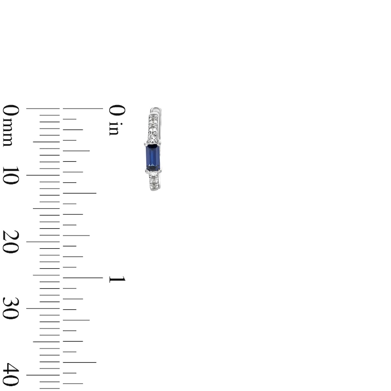 Blue and White Lab-Created Sapphire Earrings Set in Sterling Silver