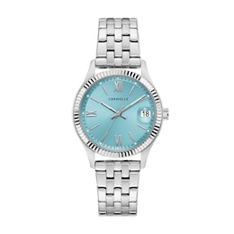 Ladies' Caravelle by Bulova Dress Quartz Stainless Steel Watch with Aqua Dial (Model: 43M124)