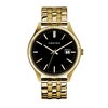 Thumbnail Image 1 of Men's Caravelle by Bulova Dress Quartz Gold-Tone IP Stainless Steel Watch with Black Dial (Model: 44B121)