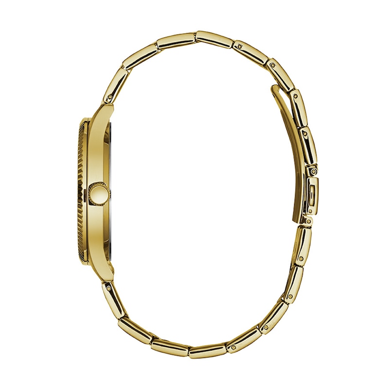 Men's Caravelle by Bulova Dress Quartz Gold-Tone IP Stainless Steel Watch with Black Dial (Model: 44B121)