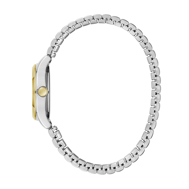 Ladies' Caravelle by Bulova Traditional Quartz Two-Tone IP Stainless Steel Watch with Silver-White Dial (Model: 45L177)