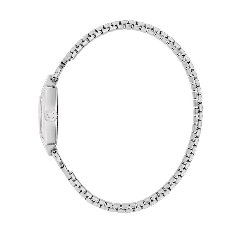 Ladies' Caravelle by Bulova Cocktail Classic Quartz Stainless Steel Watch with Silver-White Dial (Model: 43L225)