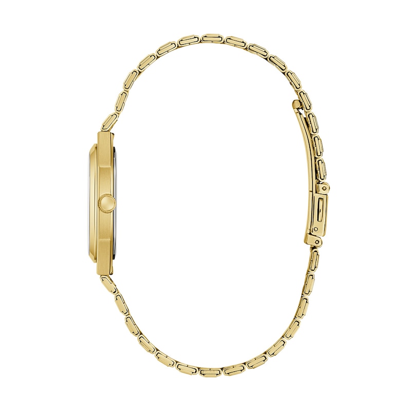 Main Image 2 of Men's Caravelle by Bulova Vintage Dress Quartz Gold-Tone IP Stainless Steel Watch with Black Dial (Model: 44B131)