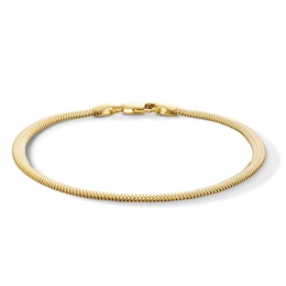 3.45mm Diamond-Cut Oval Snake Chain Bracelet in 10K Gold - 7.25"
