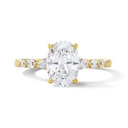 1.75 CT. T.W. Oval and Pear-Shaped Certified Lab-Grown Diamond Engagement Ring in 14K Gold (F/VS2)
