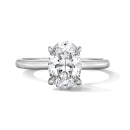 2.00 CT. Oval Certified Lab-Grown Diamond Solitaire Engagement Ring in 14K White Gold (F/VS2)