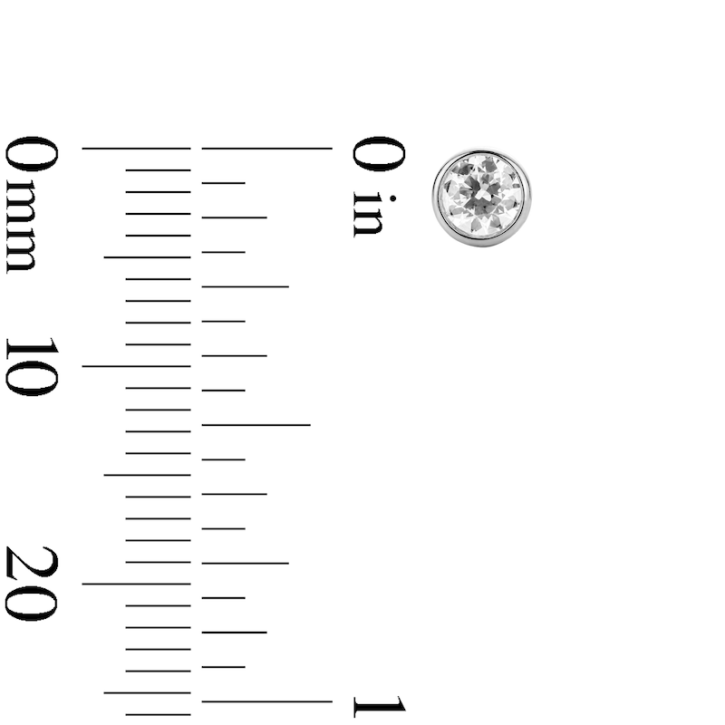 CT .T.W. Lab-Grown Diamond Solitaire Bezel-Set Stud Earrings in Sterling Silver (F/SI2