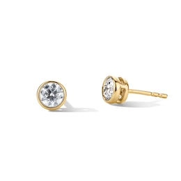 0.50 CT .T.W. Lab-Grown Diamond Solitaire Bezel-Set Stud Earrings in Sterling Silver with 10K Gold Plate (F/SI2)