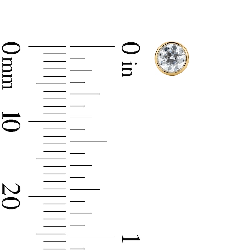Main Image 2 of 0.50 CT .T.W. Lab-Grown Diamond Solitaire Bezel-Set Stud Earrings in Sterling Silver with 10K Gold Plate (F/SI2)
