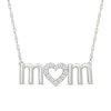 Thumbnail Image 1 of 0.10 CT. T.W. Certified Lab-Grown Diamond "MOM" Heart Necklace in Sterling Silver - 18"