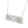 Thumbnail Image 2 of 0.10 CT. T.W. Certified Lab-Grown Diamond "MOM" Heart Necklace in Sterling Silver - 18"